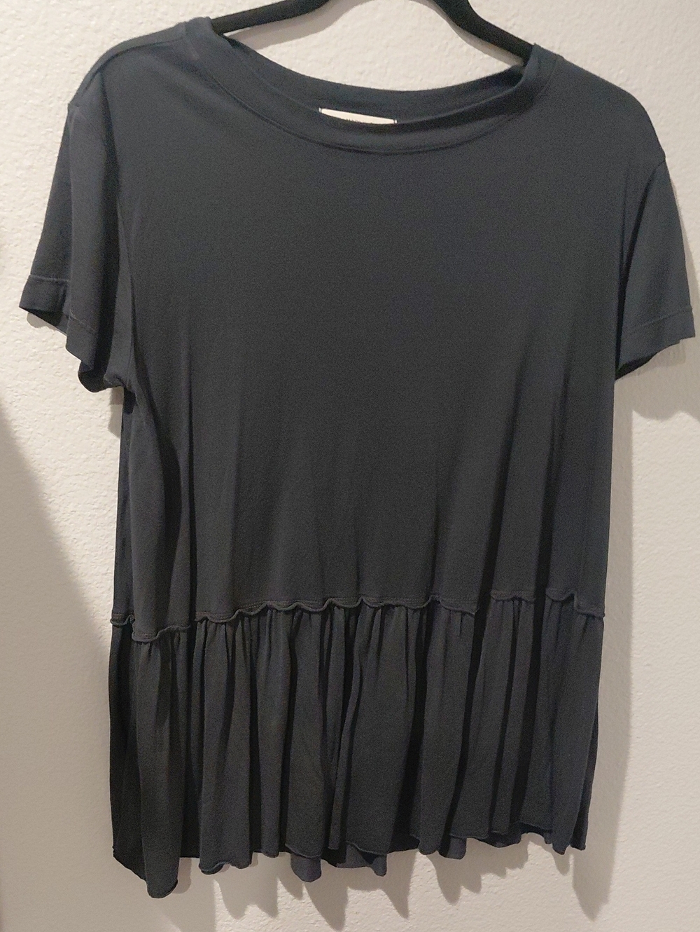 Truly Madly Deeply Black Short Sleeve Peplum Tee